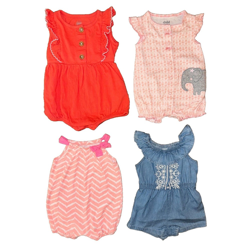 Old Navy Baby Clothes Girl 0/3 Months Rompers Outfits Summer Shorts Elephant Lot